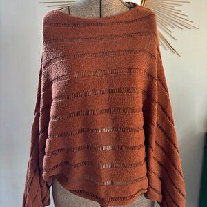 Rust Open Weave Sweater